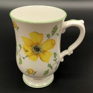 Vintage Royal Victoria England Fine Bone China Yellow Dogwood Coffee‎ Cup Footed